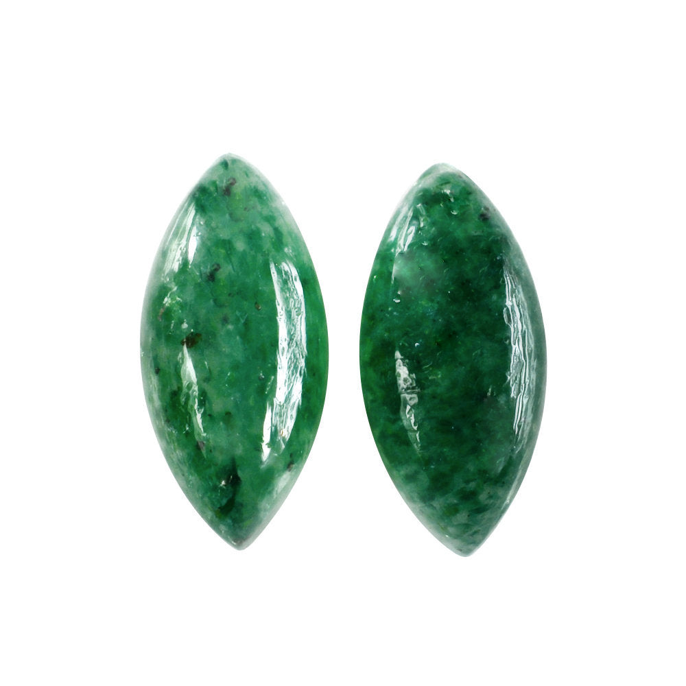 GREEN AVENTURINE MARQUISE CAB (WITH FROSTED BOTTOM) 8.55X4MM 0.65 Cts.