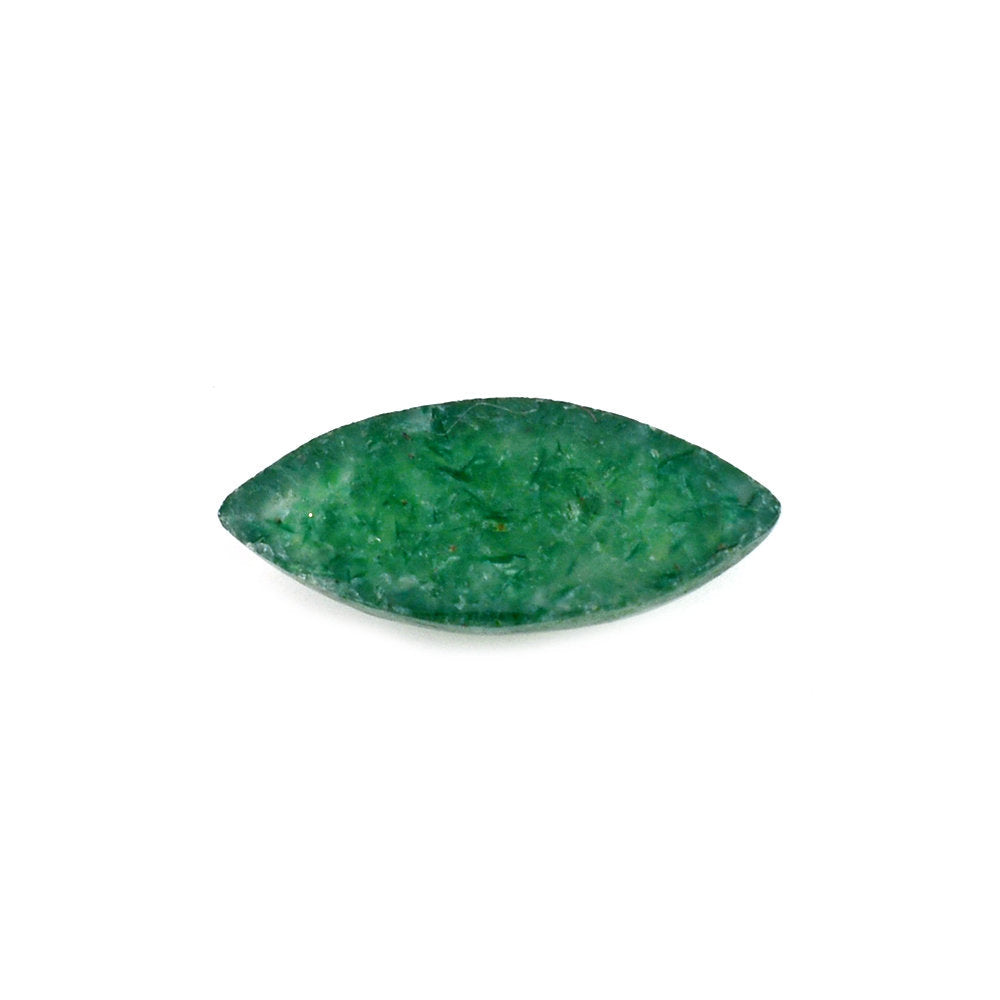 GREEN AVENTURINE MARQUISE CAB (WITH FROSTED BOTTOM) 8.50X3.50MM 0.51 Cts.