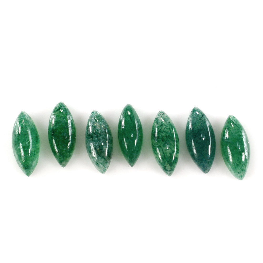 GREEN AVENTURINE MARQUISE CAB (WITH FROSTED BOTTOM) 8.50X3.50MM 0.51 Cts.