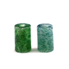 GREEN AVENTURINE PLAIN TUBE (FULL DRILL) (DARK) 5X3MM 0.49 Cts.