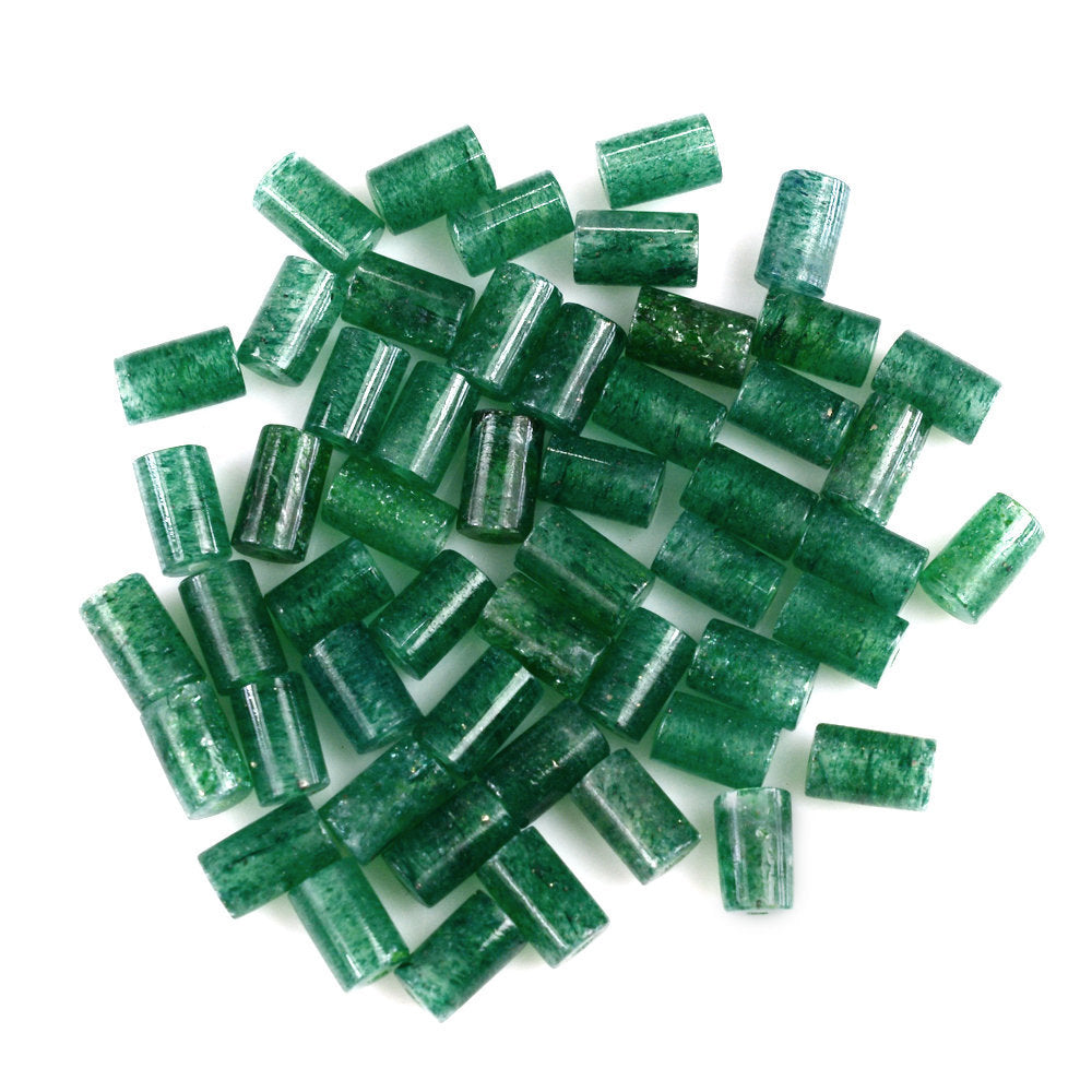 GREEN AVENTURINE PLAIN TUBE (FULL DRILL) 5X3MM 0.48 Cts.