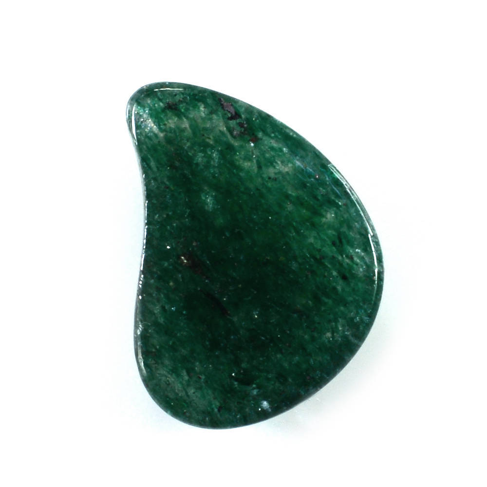 GREEN AVENTURINE QUARTZ MANGO SHAPE CAB FANCY (DARK) 14X11MM 4.76 Cts.