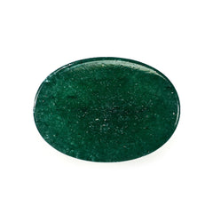 GREEN AVENTURINE PLAIN OVAL CAB (DARK) 14X10MM 5.90 Cts.