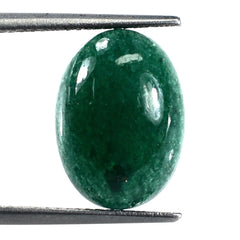 GREEN AVENTURINE PLAIN OVAL CAB (DARK) 14X10MM 5.90 Cts.