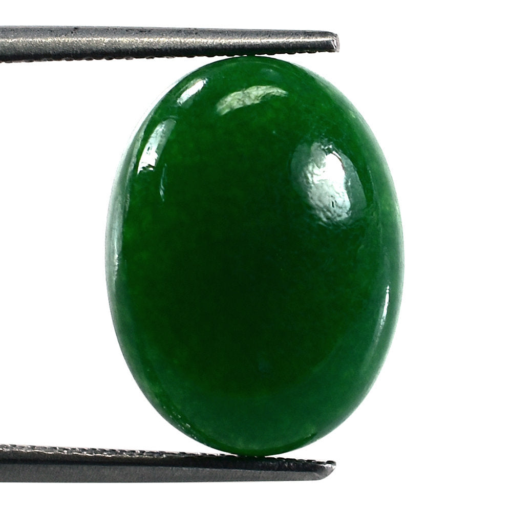 GREEN AVENTURINE PLAIN OVAL CAB (DARK) 11X15.90MM 7.65 Cts.