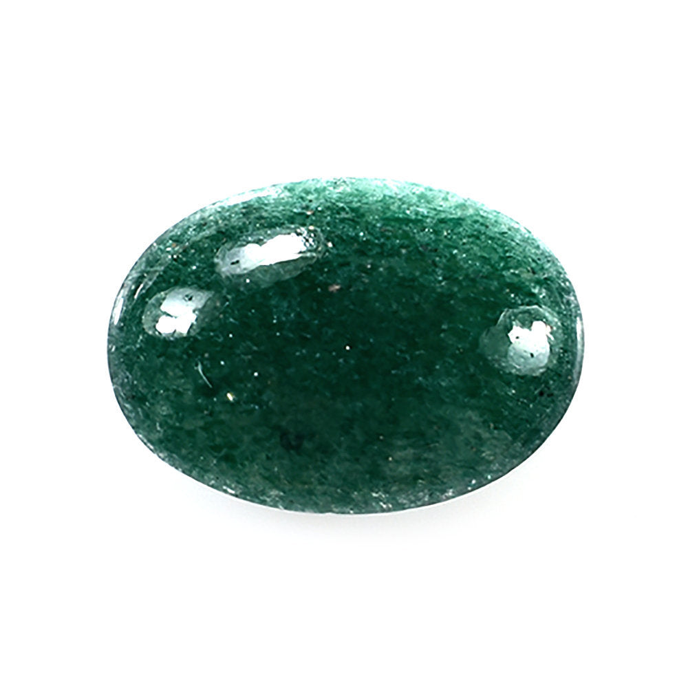 GREEN AVENTURINE PLAIN LENTIL OVAL (DARK) 14X10MM 4.95 Cts.