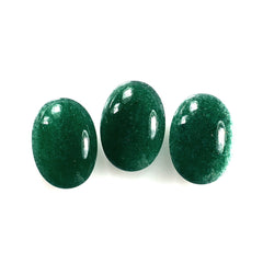 GREEN AVENTURINE PLAIN LENTIL OVAL (DARK) 14X10MM 4.95 Cts.