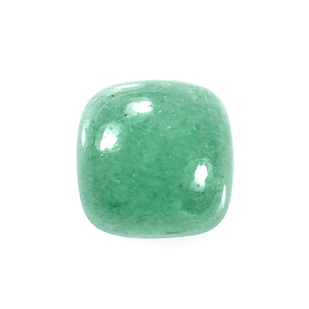 GREEN AVENTURINE PLAIN CUSHION CAB (MEDIUM) 10MM 4.20 Cts.