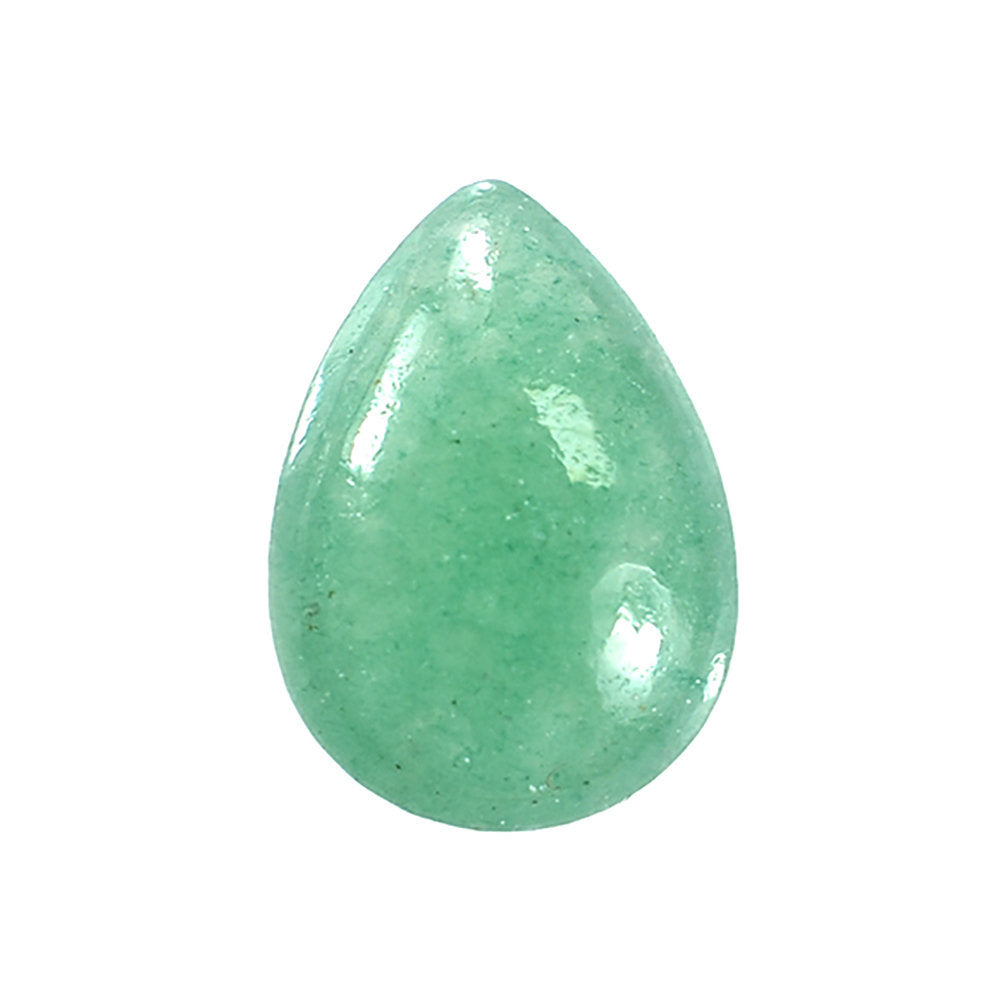 GREEN AVENTURINE PLAIN LENTIL PEAR (MEDIUM) 10X7MM 1.70 Cts.