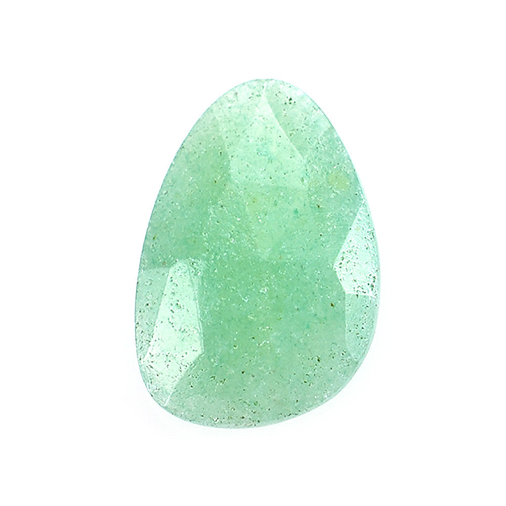 GREEN AVENTURINE ROSE CUT BRIOLETTE PEARISH (LIGHT) 12X8MM 2.12 Cts.