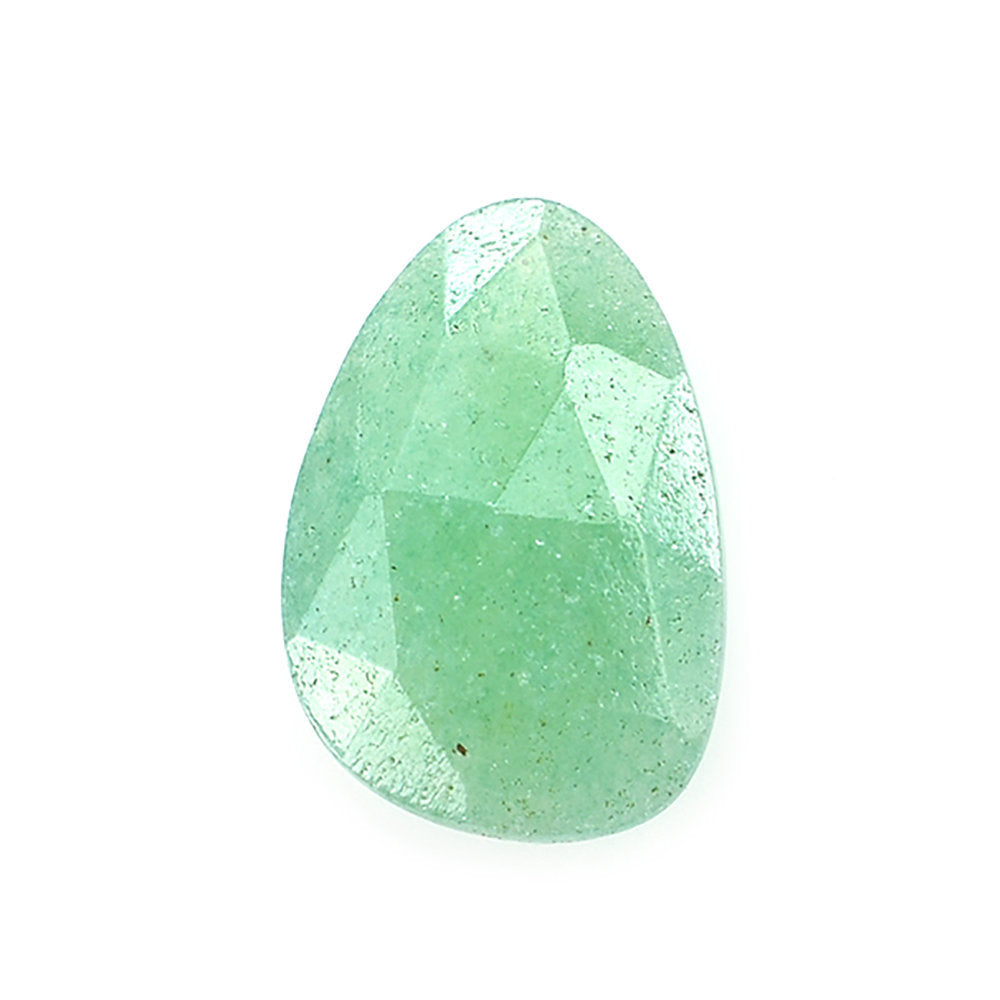 GREEN AVENTURINE ROSE CUT BRIOLETTE PEARISH (LIGHT) 12X8MM 2.12 Cts.