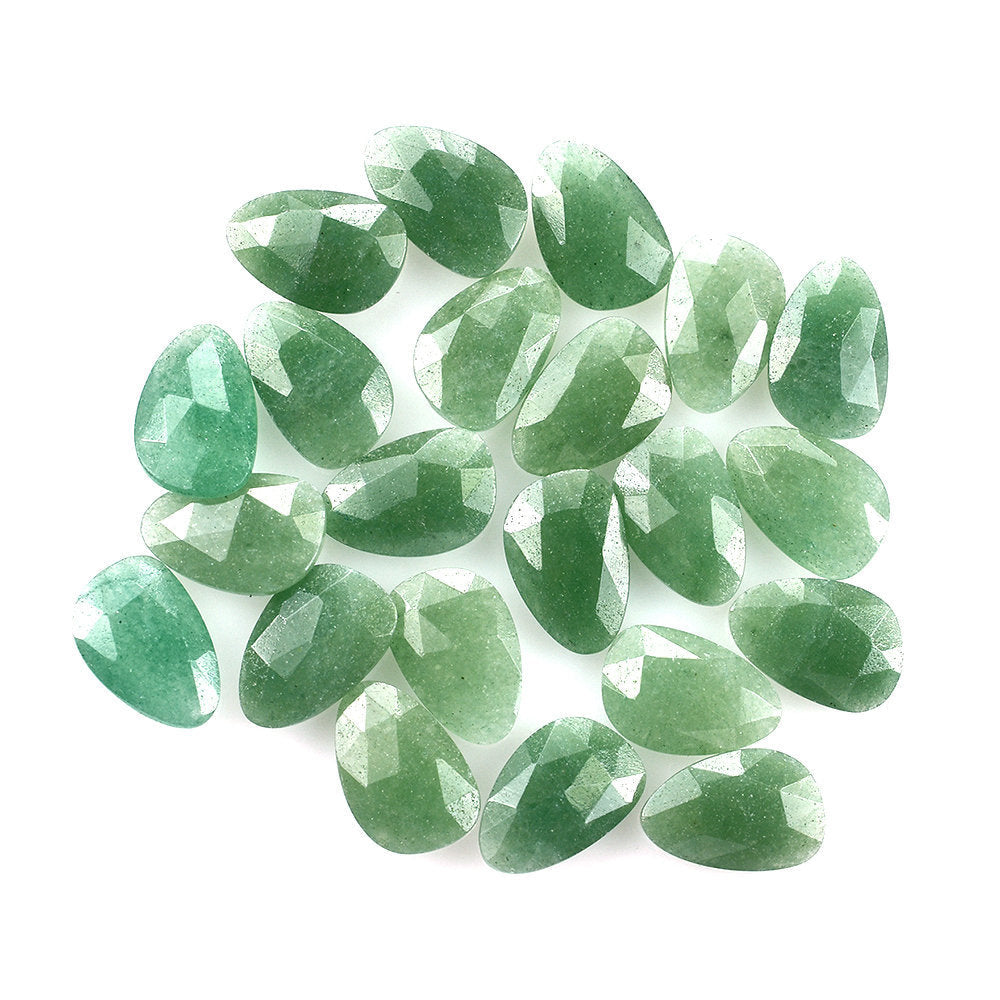 GREEN AVENTURINE ROSE CUT BRIOLETTE PEARISH 12X8MM (MEDIUM) 2.20 Cts.