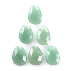 GREEN AVENTURINE ROSE CUT BRIOLETTE PEARISH (MEDIUM) 14X10MM 3.69 Cts.