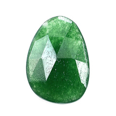 GREEN AVENTURINE ROSE CUT BRIOLETTE PEARISH (DARK) 14X10MM 3.58 Cts.