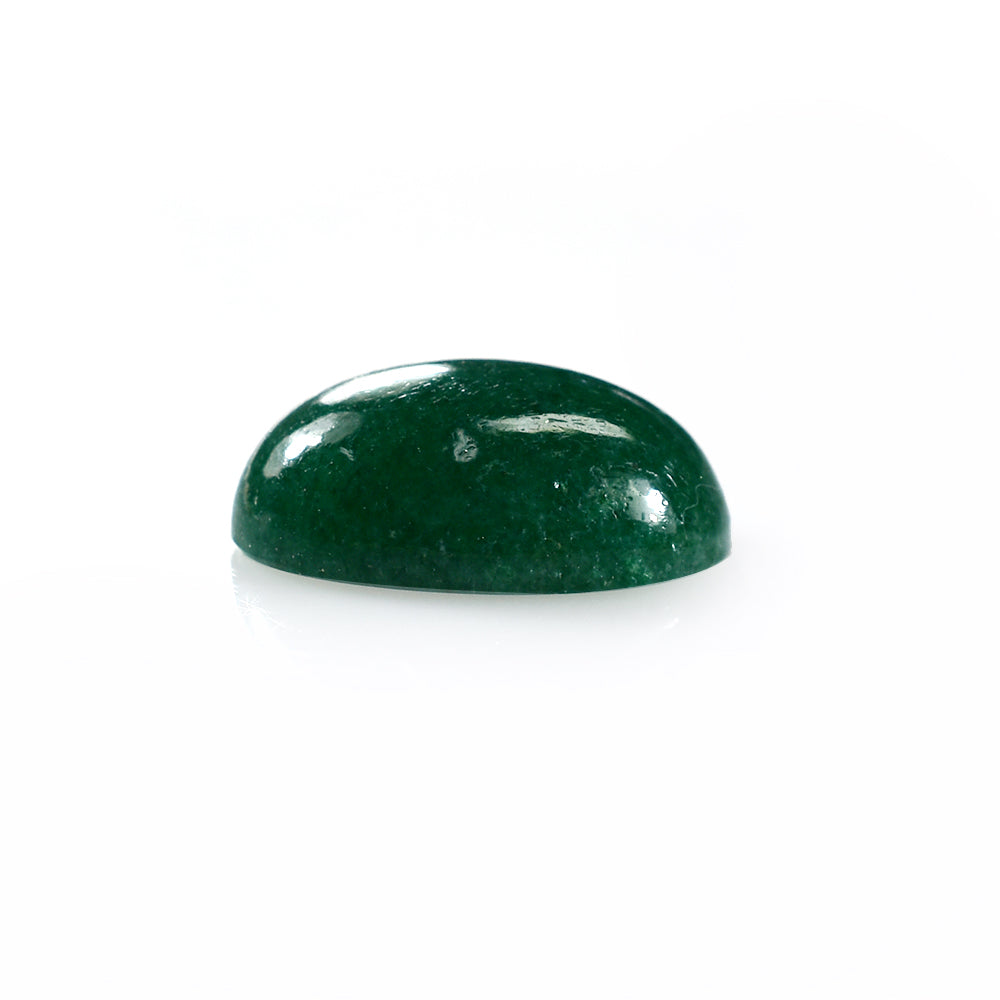 GREEN AVENTURINE PLAIN OVAL CAB (DARK/CLEAN) 14.00X10.00 MM 5.83 CTS