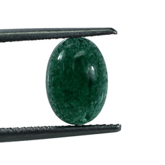 GREEN AVENTURINE PLAIN OVAL CAB (DARK/CLEAN) 14.00X10.00 MM 5.83 CTS