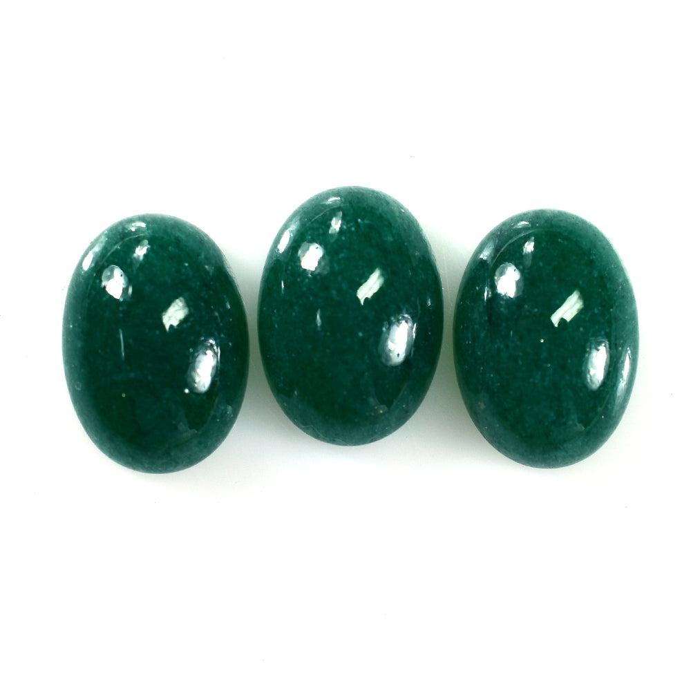 GREEN AVENTURINE PLAIN OVAL CAB (DARK/CLEAN) 14.00X10.00 MM 5.83 CTS