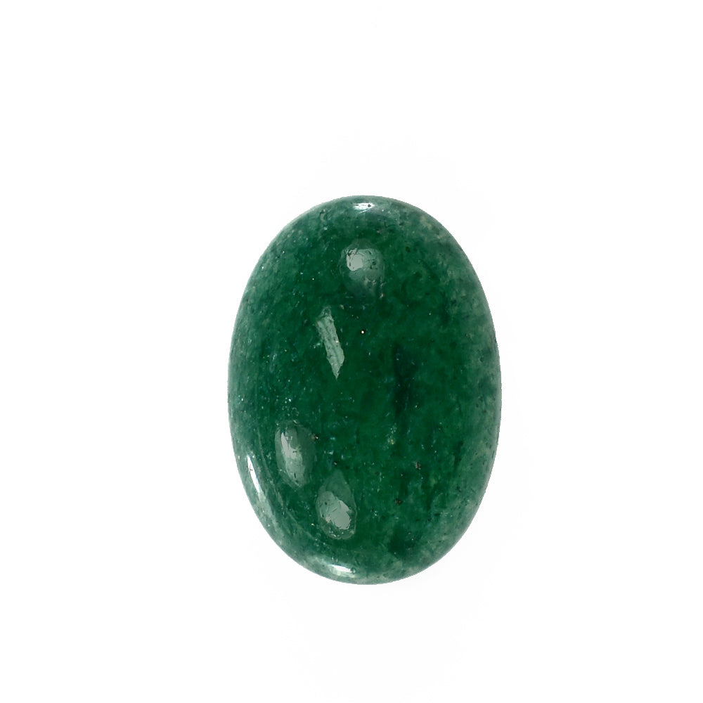 GREEN AVENTURINE PLAIN OVAL CAB (DARK/CLEAN) 10.00X7.00 MM 2.12 CTS