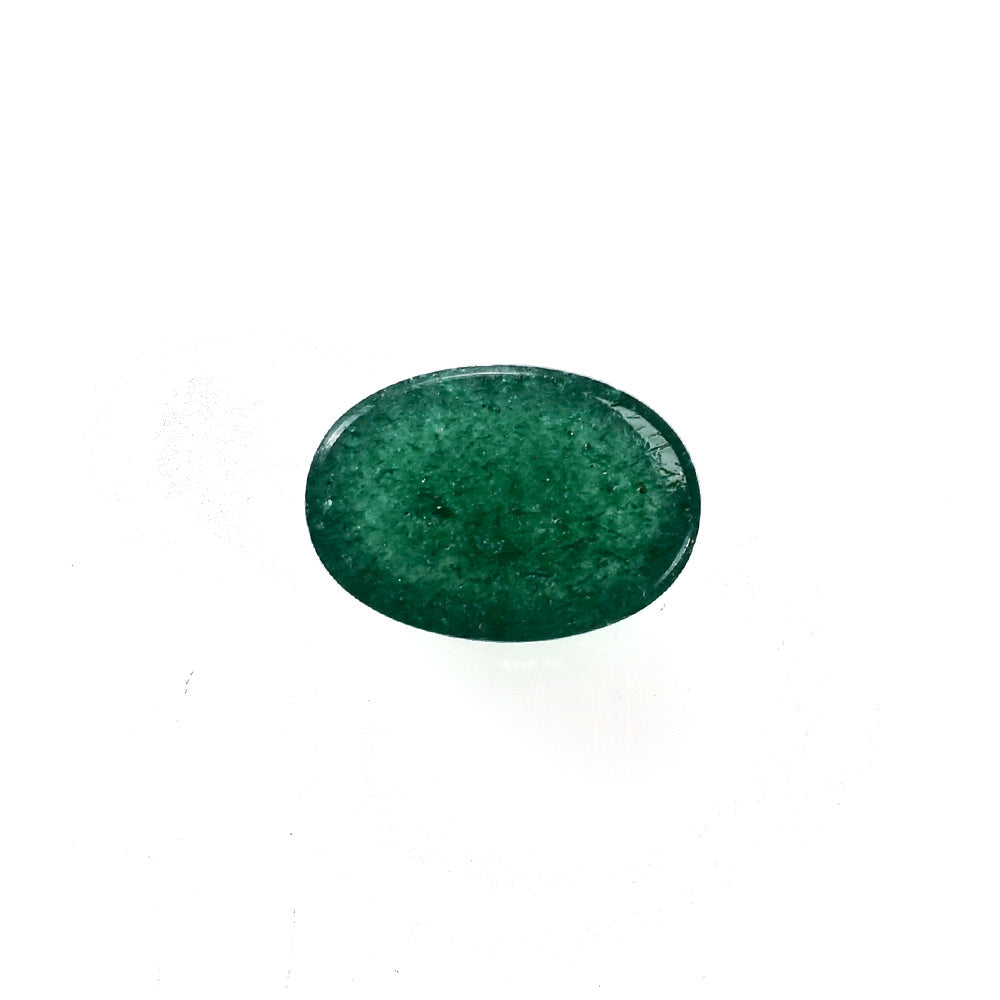 GREEN AVENTURINE PLAIN OVAL CAB (DARK/CLEAN) 10.00X7.00 MM 2.12 CTS