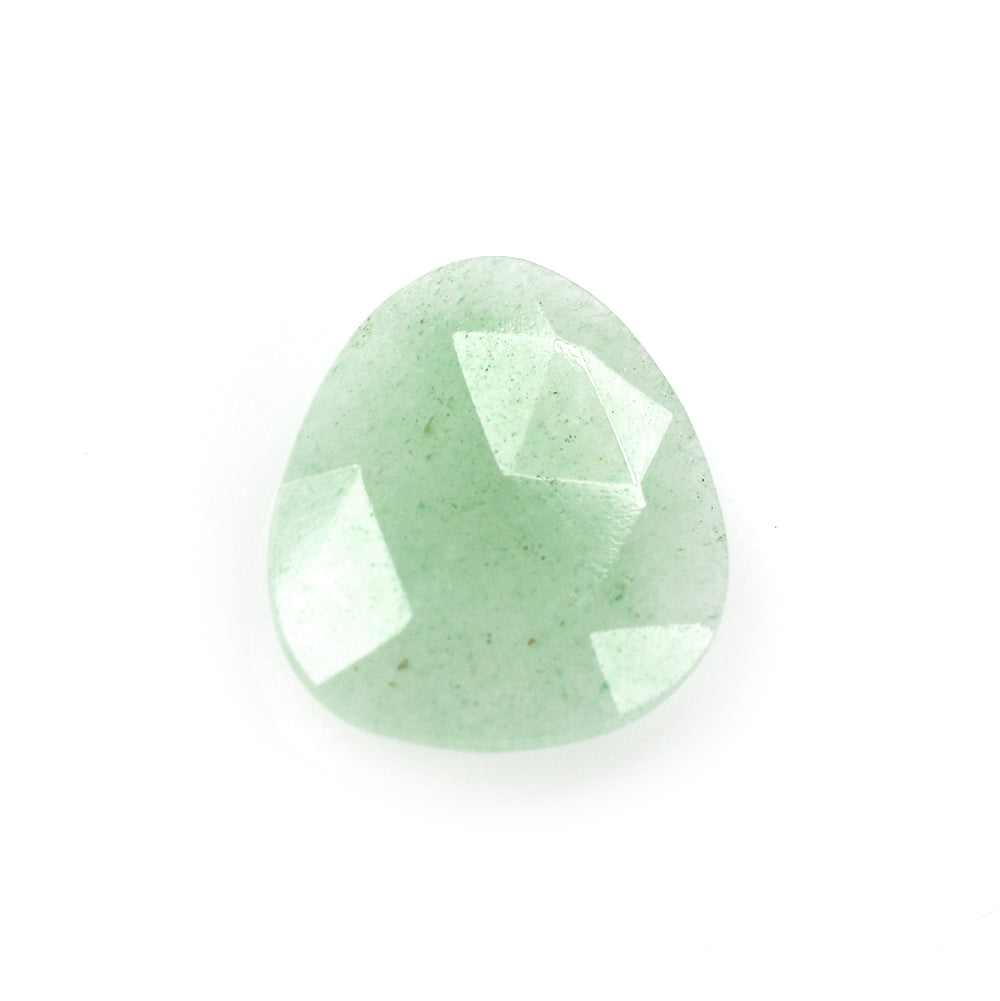 GREEN AVENTURINE QUARTZ ROSE CUT BRIOLETTE IRREGULAR TRILLION (LITE) 15X13MM 4.76 Cts.