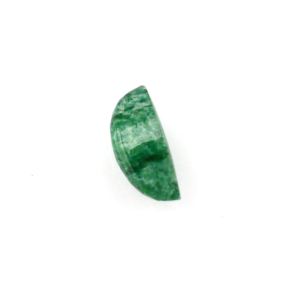 GREEN AVENTURINE QUARTZ MARQUISE CAB WITH FROSTED BOTTOM (DARK) 5.50X2.50MM 0.22 Cts.