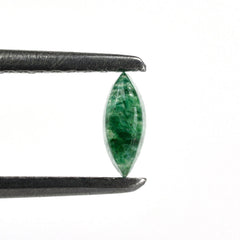 GREEN AVENTURINE QUARTZ MARQUISE CAB WITH FROSTED BOTTOM (DARK) 5.50X2.50MM 0.22 Cts.