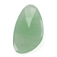 GREEN AVENTURINE QUARTZ ROSE CUT BRIOLETTE IRREGULAR PEARISH (LITE) 25X14MM 9.32 Cts.