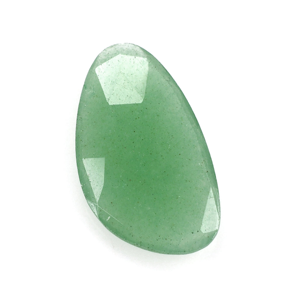 GREEN AVENTURINE QUARTZ ROSE CUT BRIOLETTE IRREGULAR PEARISH (MEDIUM) 25X14MM 9.44 Cts.