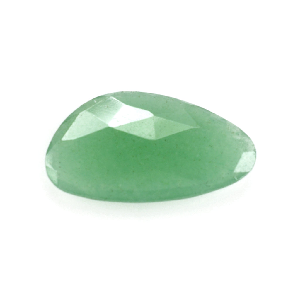 GREEN AVENTURINE QUARTZ ROSE CUT BRIOLETTE IRREGULAR PEARISH (MEDIUM) 25X14MM 9.44 Cts.