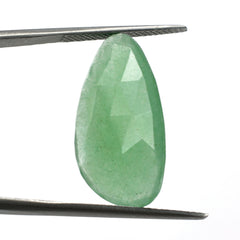 GREEN AVENTURINE QUARTZ ROSE CUT BRIOLETTE IRREGULAR PEARISH (MEDIUM) 25X14MM 9.44 Cts.