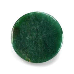 MICA GREEN AVENTURINE QUARTZ ROSE CUT ROUND CAB (DARK) 25MM 22.00 Cts.