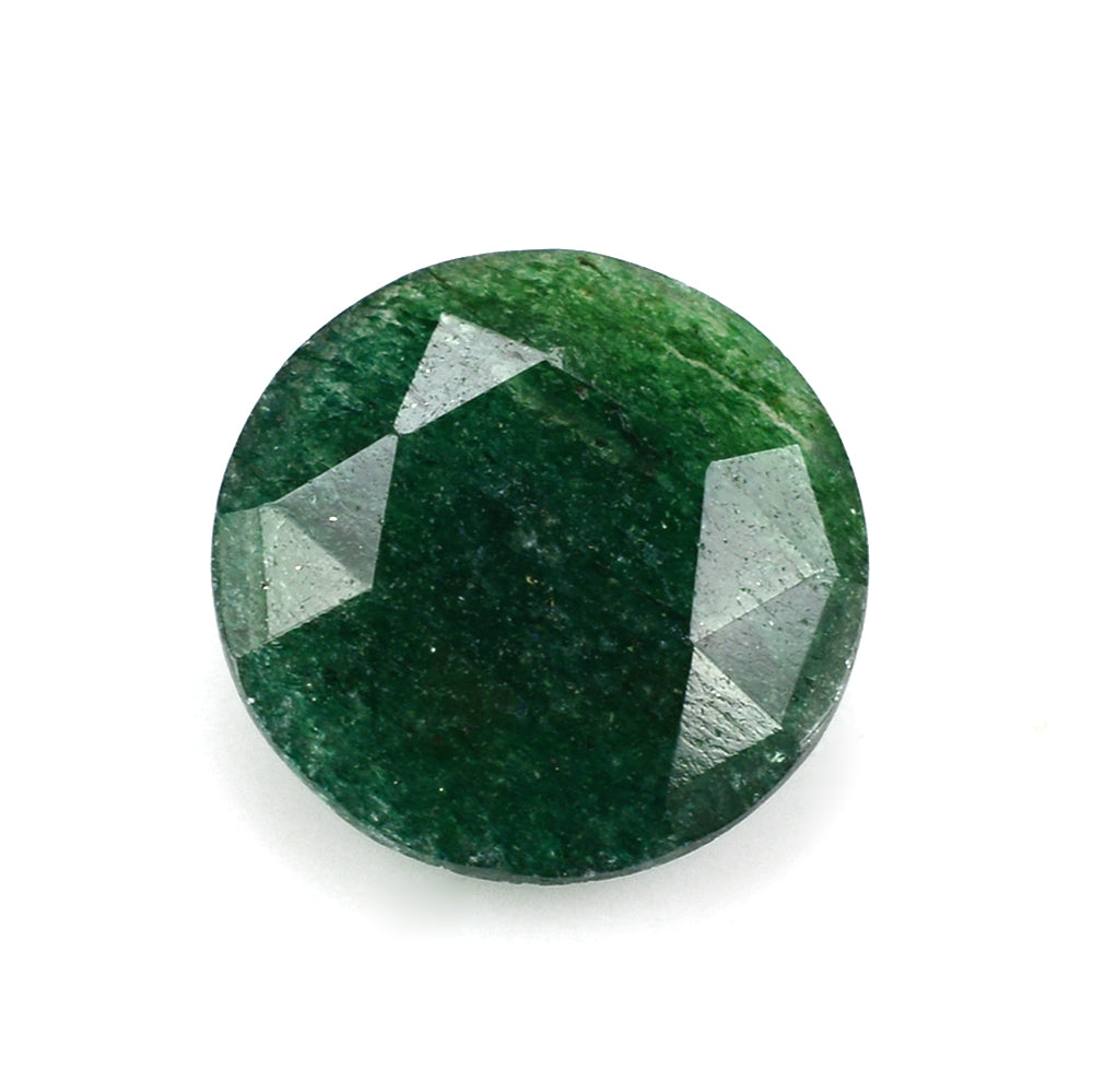 GREEN AVENTURINE QUARTZ ROSE CUT BRIOLETTE ROUND (DARK) 15MM 8.02 Cts.