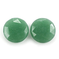 GREEN AVENTURINE QUARTZ ROSE CUT BRIOLETTE ROUND (MEDIUM) 15MM 7.10 Cts.