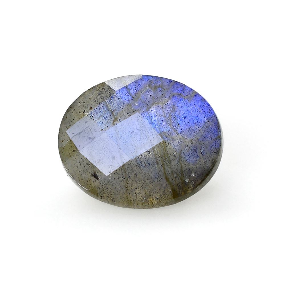 LABRADORITE CHECKER CUT OVAL 11X9MM 3.2 Cts.