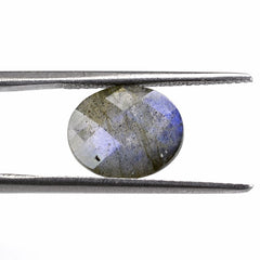 LABRADORITE CHECKER CUT OVAL 11X9MM 3.2 Cts.