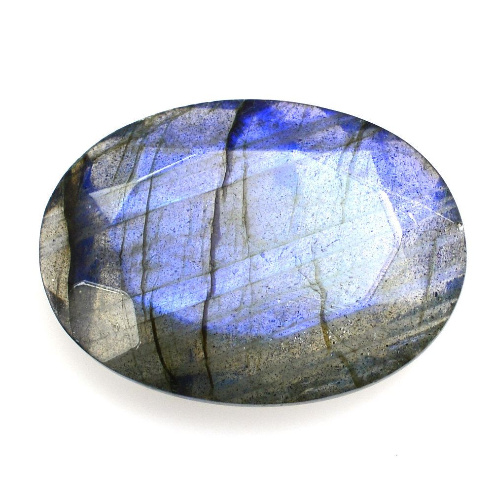 GREY LABRADORITE BOTH SIDE TABLE CUT OVAL (SUPER) 18X13MM 7.59 Cts.