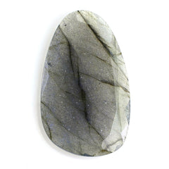 GREY LABRADORITE TABLE CUT TOP STEP CUT BACK IRREGULAR PEAR (SUPER) 33X20MM 19.97 Cts.