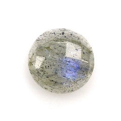 GREY LABRADORITE CHECKER ROUND CAB 6MM 0.79 Cts.