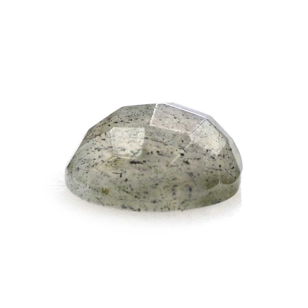 GREY LABRADORITE CHECKER ROUND CAB 6MM 0.79 Cts.