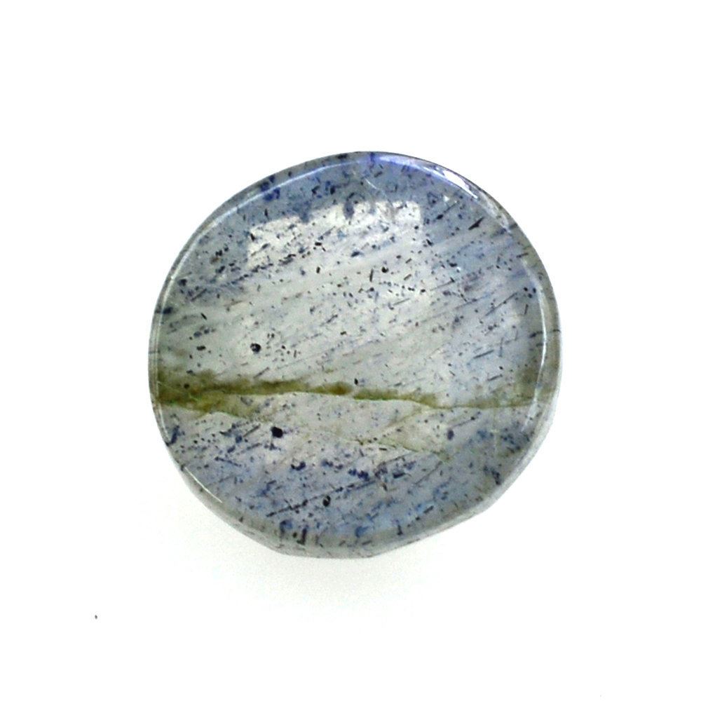 GREY LABRADORITE CHECKER ROUND CAB 6MM 0.79 Cts.