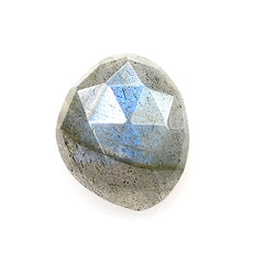 GREY LABRADORITE ROSE CUT FANCY CAB 10X9MM 2.41 Cts.