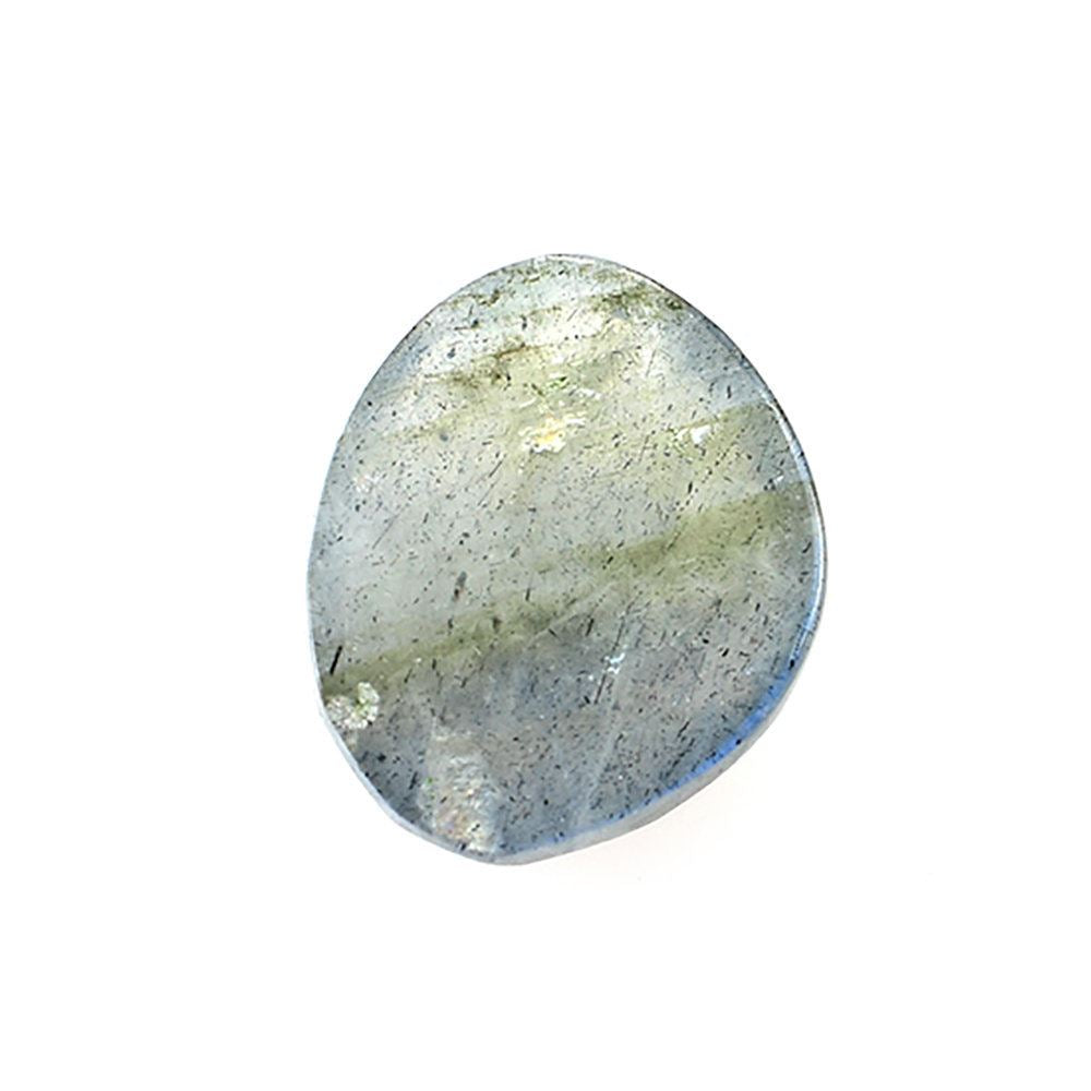 GREY LABRADORITE ROSE CUT FANCY CAB 10X9MM 2.41 Cts.