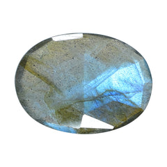 BLUE GREEN LABRADORITE (OPAQUE/MANY BLACK SPOT & CRACK) ROSE CUT BRIOLETTE OVAL 18.00X13.00 MM 6.75 Cts.