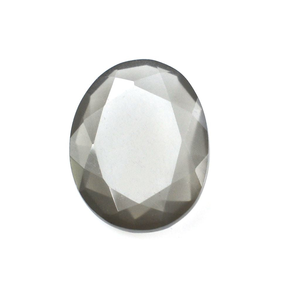 GREY MOONSTONE TABLE CUT ON TOP ROSE CUT BACK IRREGULAR OVAL 10X8 MM 1.68 Cts.