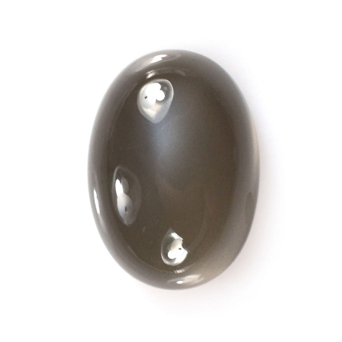 GREY MOONSTONE PLAIN OVAL CAB (TRANSPARENT)(SI) 14.00X10.00 MM 6.45 Cts.