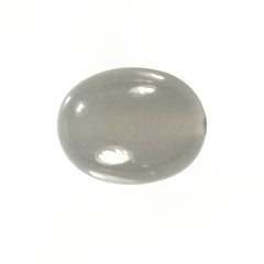 GREY MOONSTONE SMOOTH OVAL PEBBLE (F/D_1.50)(SILVER GREY LIGHT)(CLEAN) 10.00X8.00 MM 3.98 Cts.