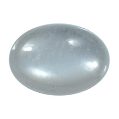 GREY MOONSTONE PLAIN OVAL CAB (SILVER GREY MEDIUM) 14.00X12.00 MM 5.44 Cts.