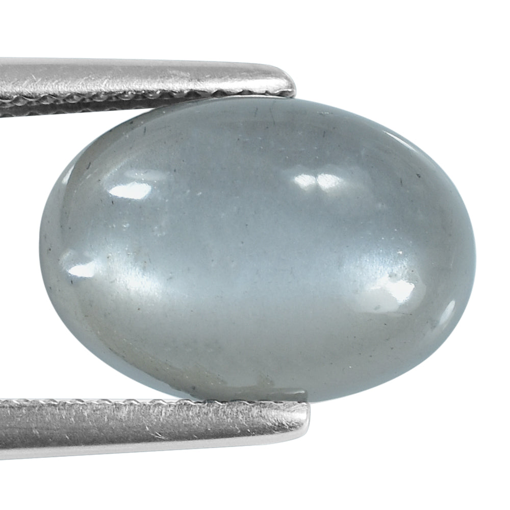 GREY MOONSTONE PLAIN OVAL CAB (SILVER GREY MEDIUM) 14.00X12.00 MM 5.44 Cts.