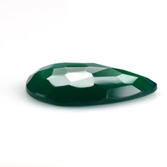 GREEN ONYX IRREGULAR CUT PEAR CAB 22X16MM 10.15 Cts.