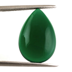 GREEN ONYX PEAR CAB 18X12MM 7.08 Cts.